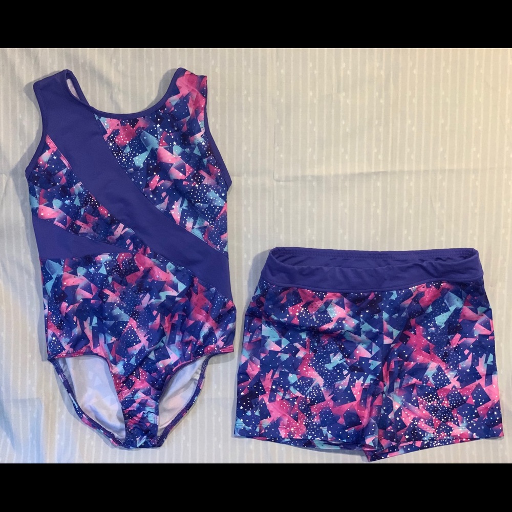 Danskin Now Leotard and spandex shorts